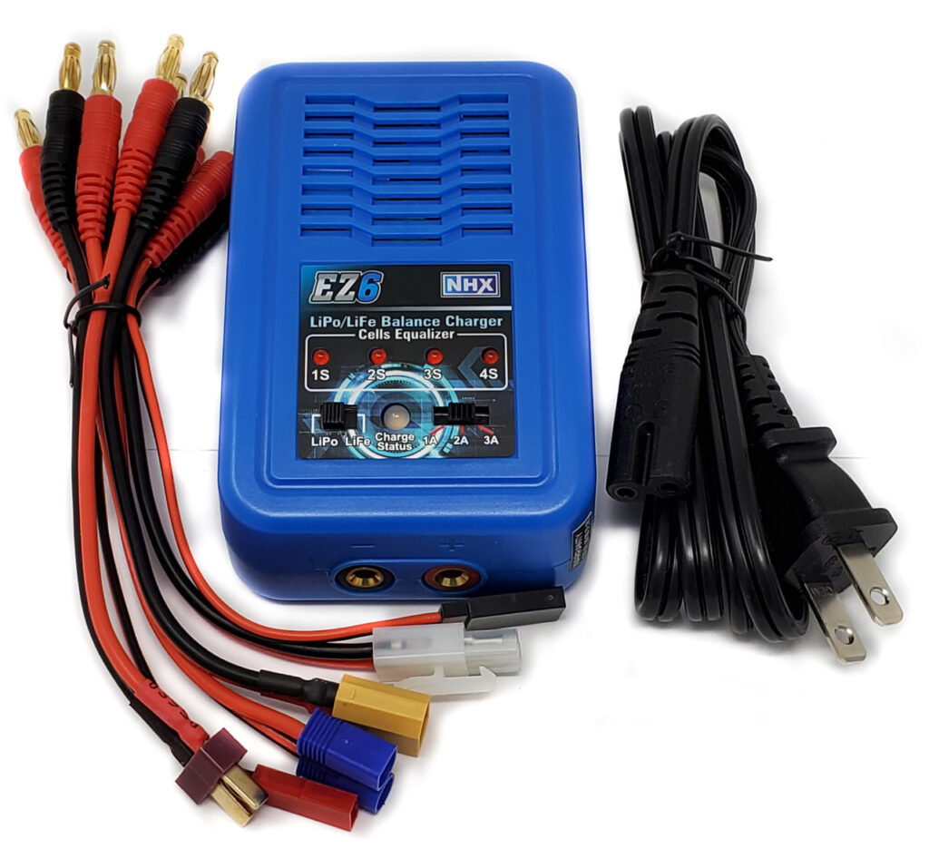 NHX EZ6 LiPo / LiFe 2-4s Fast AC Charger w/ XT60 / Deans / EC3