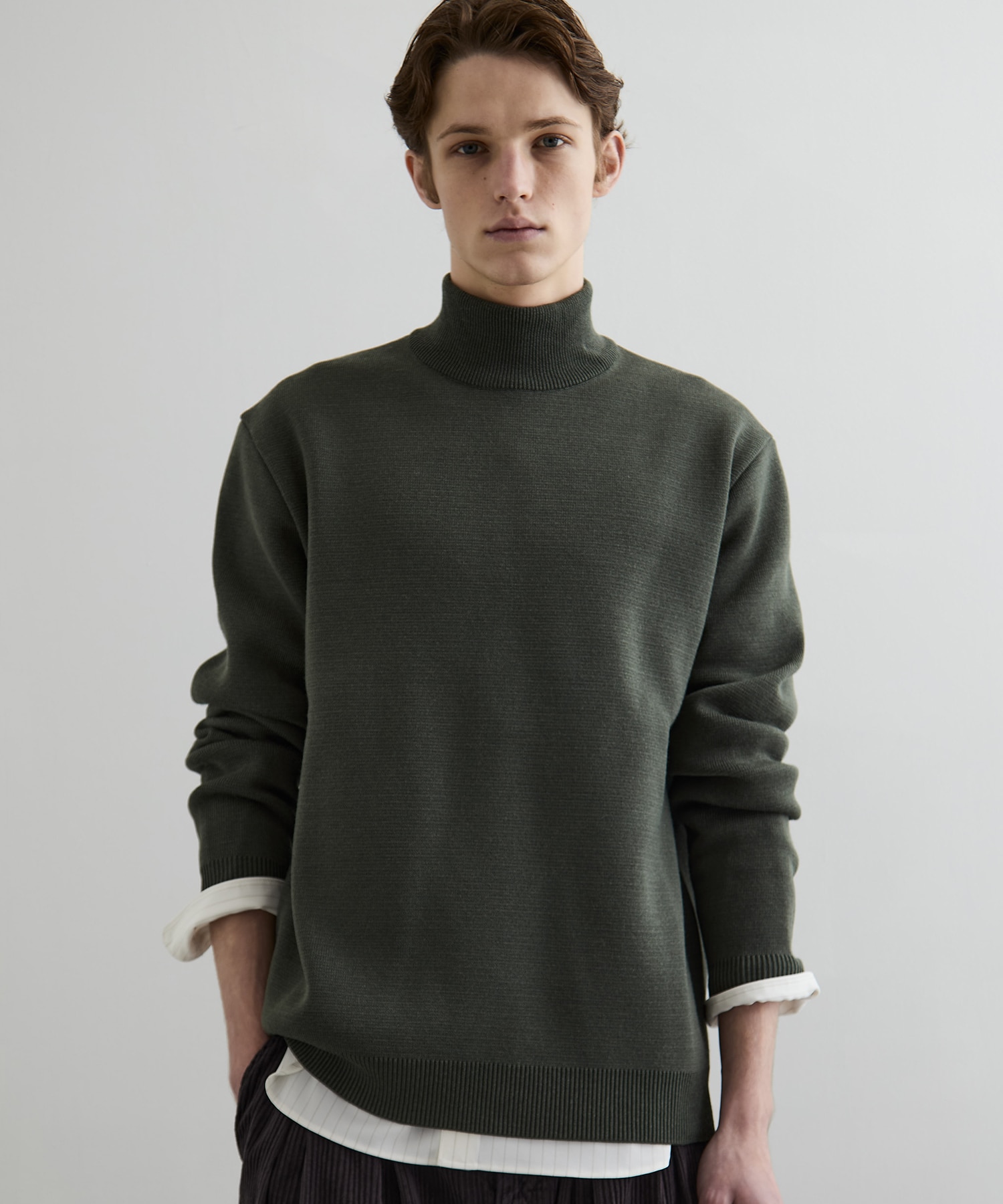バウンドウールミラノリブハイネック(1 WHITE): : メンズ｜PUBLIC