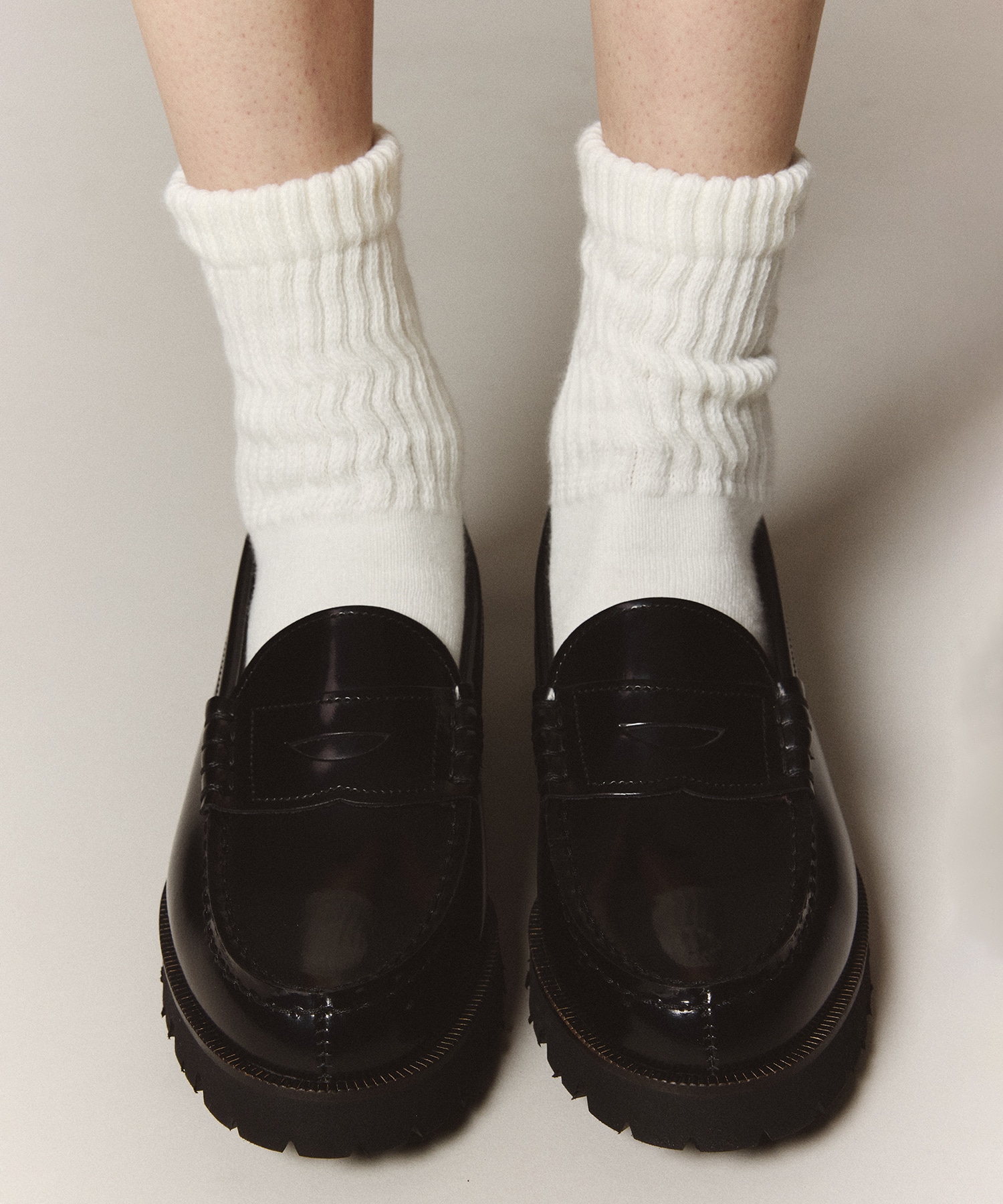 HARUTAトラックソールローファー(1 BLACK): : ウィメンズ｜PUBLIC