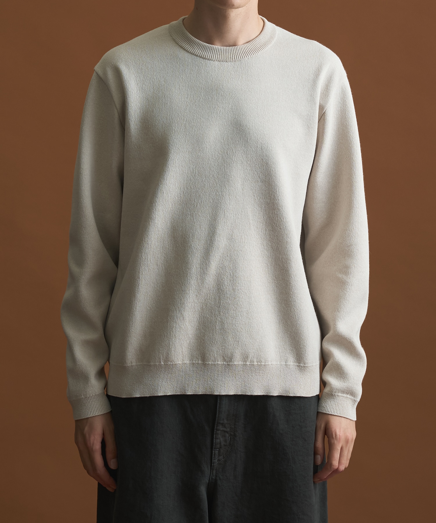 バウンドウールライトクルーネックニット(1 WHITE): : メンズ｜PUBLIC