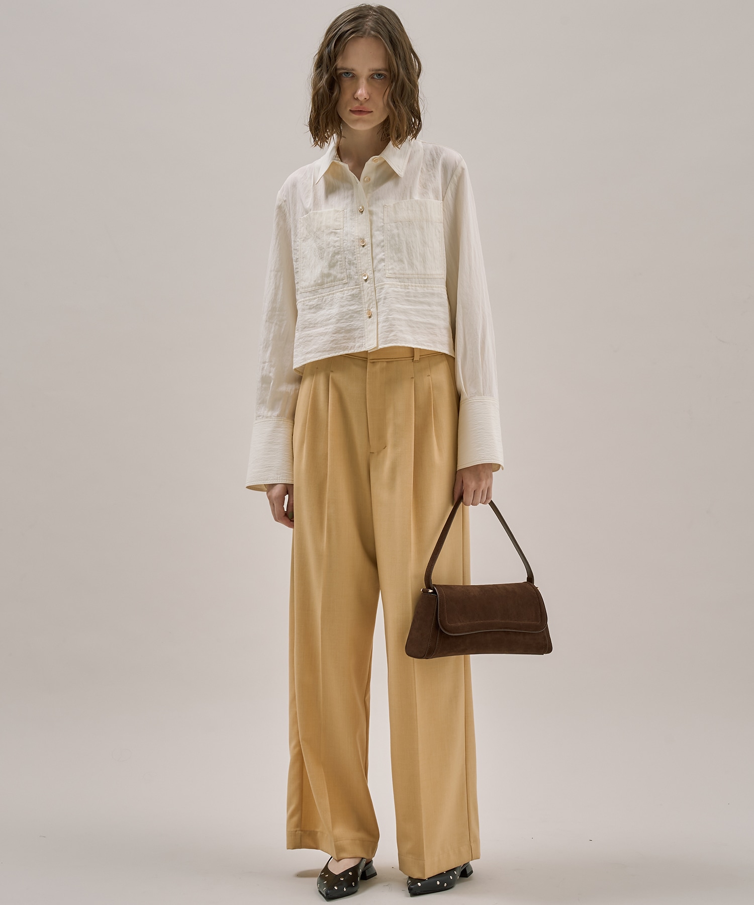 ダブルポケットレーヨンショートシャツ(FREE WHITE): : ウィメンズ