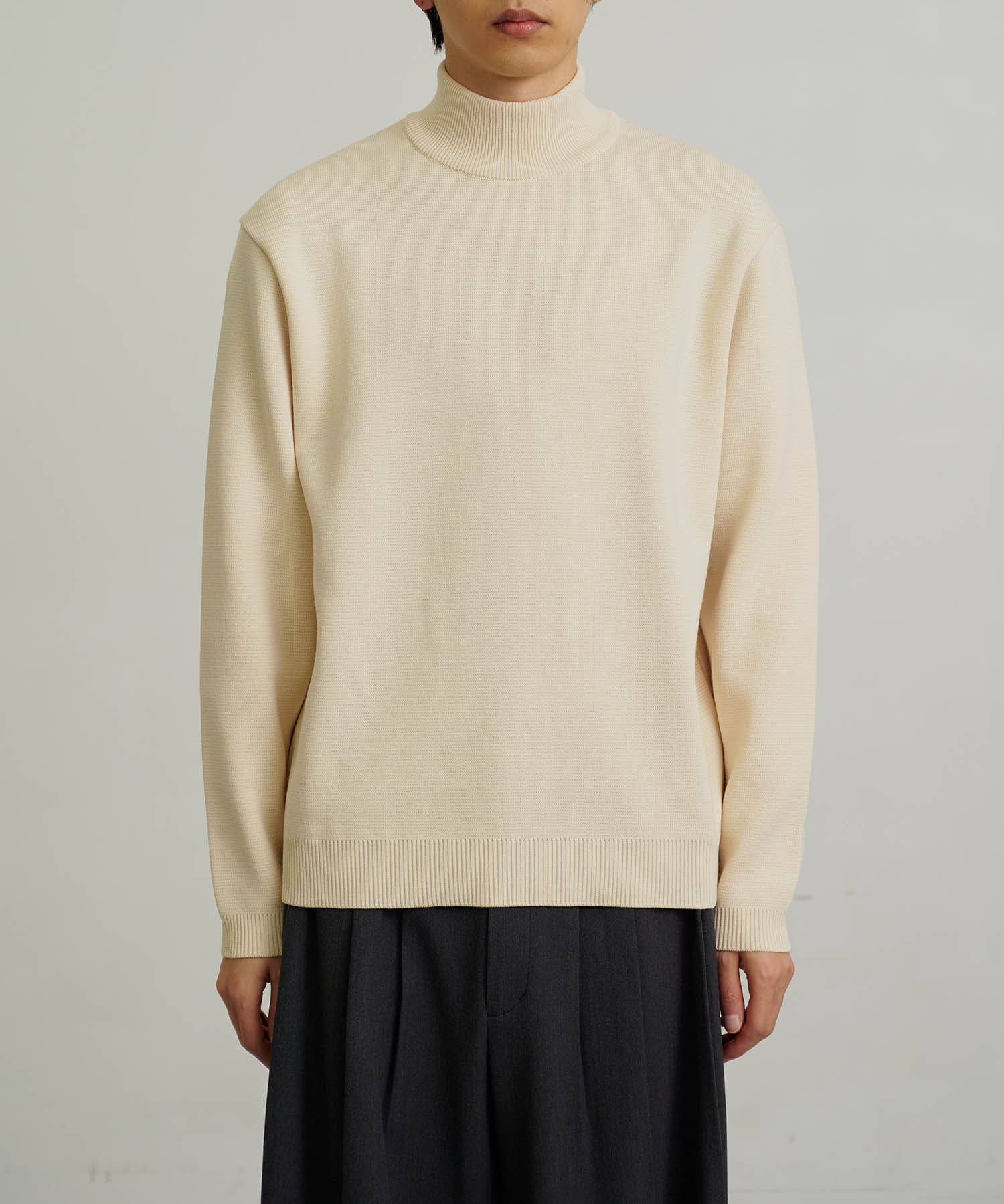 バウンドウールミラノリブハイネック(1 WHITE): : メンズ｜PUBLIC