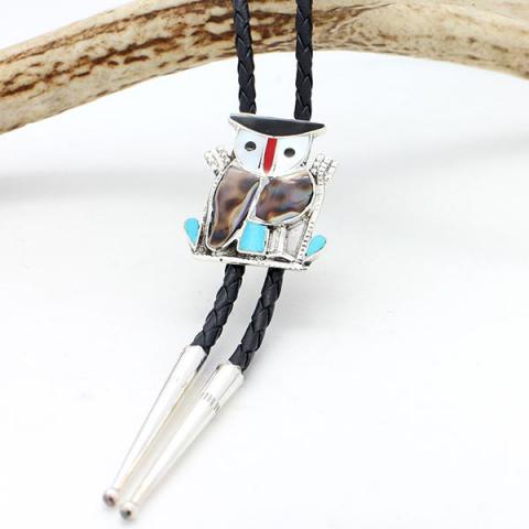 ピュアドール / ズニ族Natewa Pitkin作 ふくろうループタイ