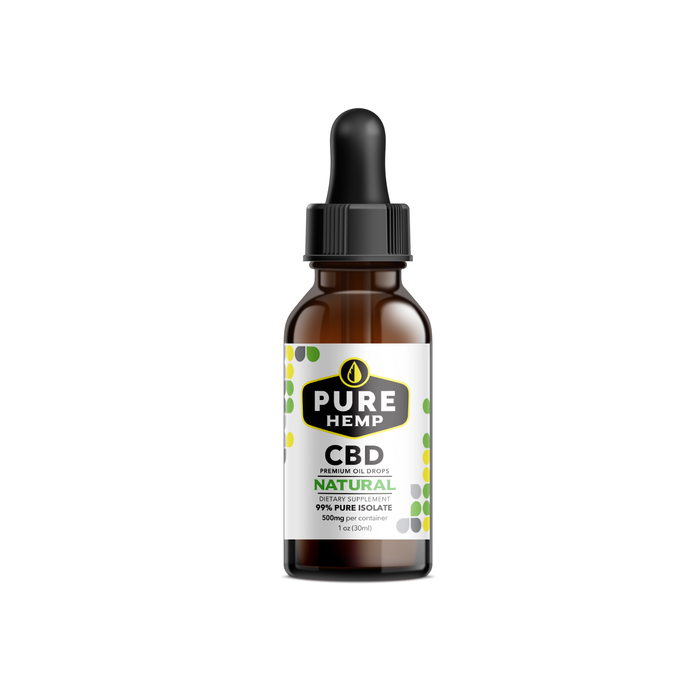 Pure Isolate CBD Oil | 500mg Natural Flavor | Pure Hemp CBD — Pure Co