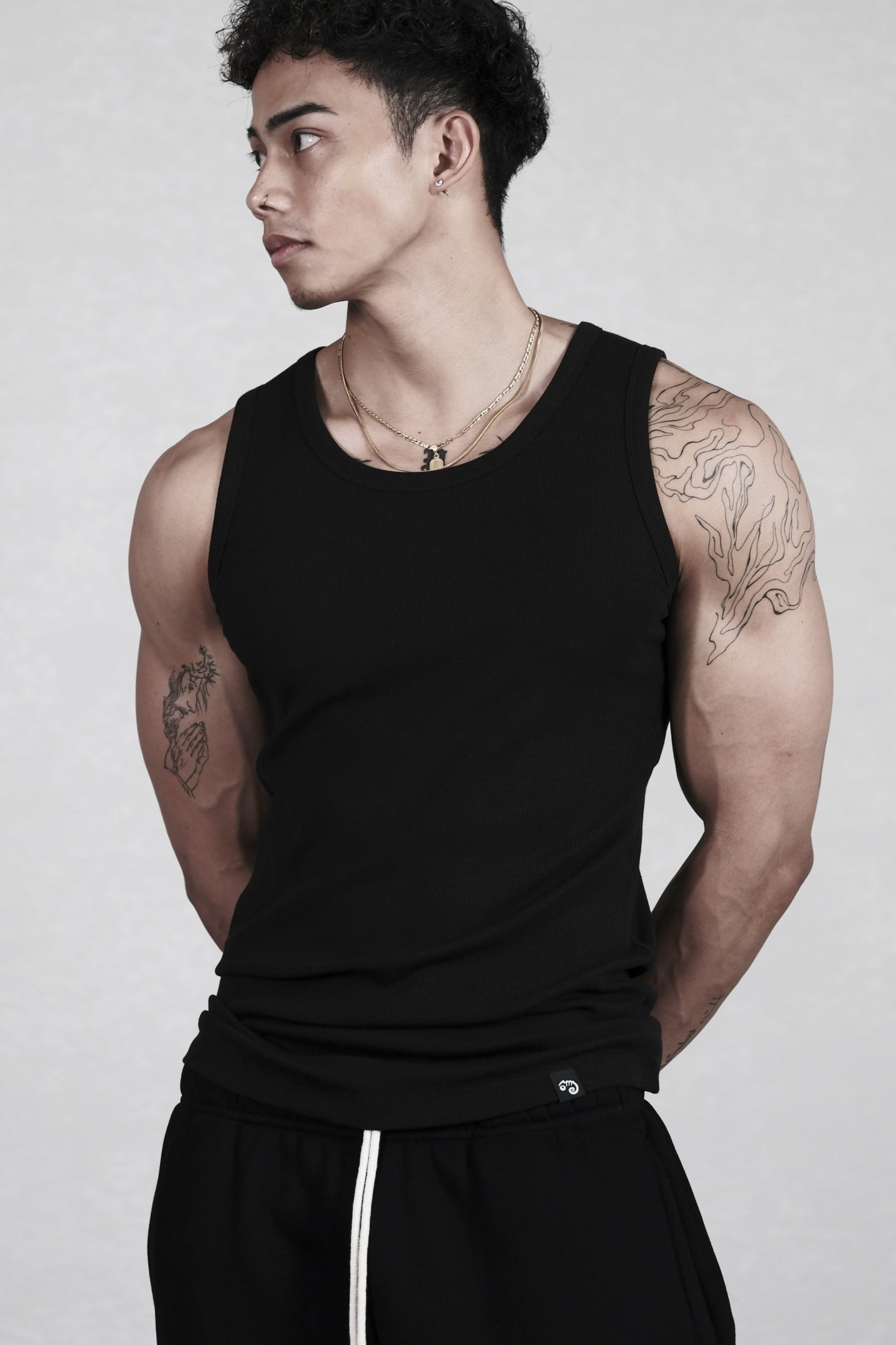 Pvot Rib Singlet Tank (Black)