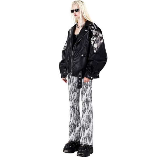 QOOZAセレクト / ［PINKSPINK］パイソン柄PUレザージャケット（PP045