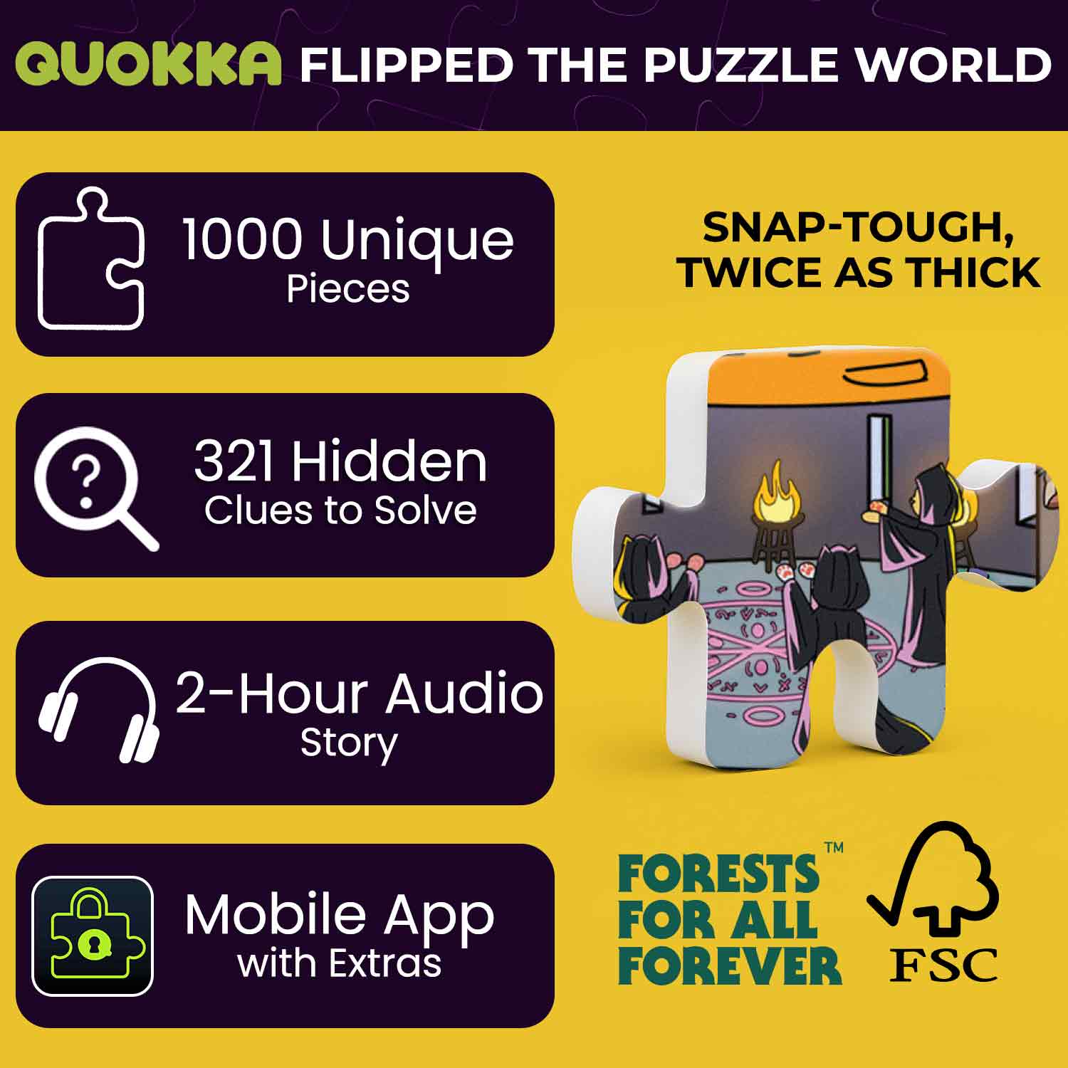 QUOKKA 1000-Pcs Cat Kingdom Puzzle | Premium Jigsaw for Adults