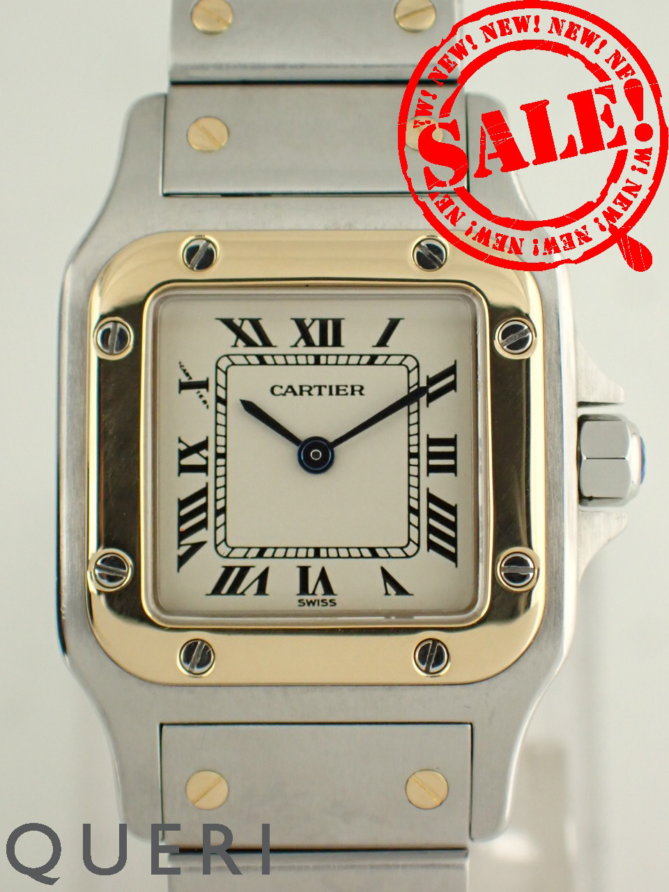 カルティエ サントス オクタゴン クォーツ アイボリー文字盤 187902 を