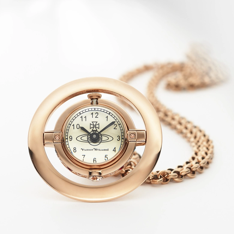 Vivienne Westwoodの「ORB WATCH ネックレス」の新色ローズゴールドが6
