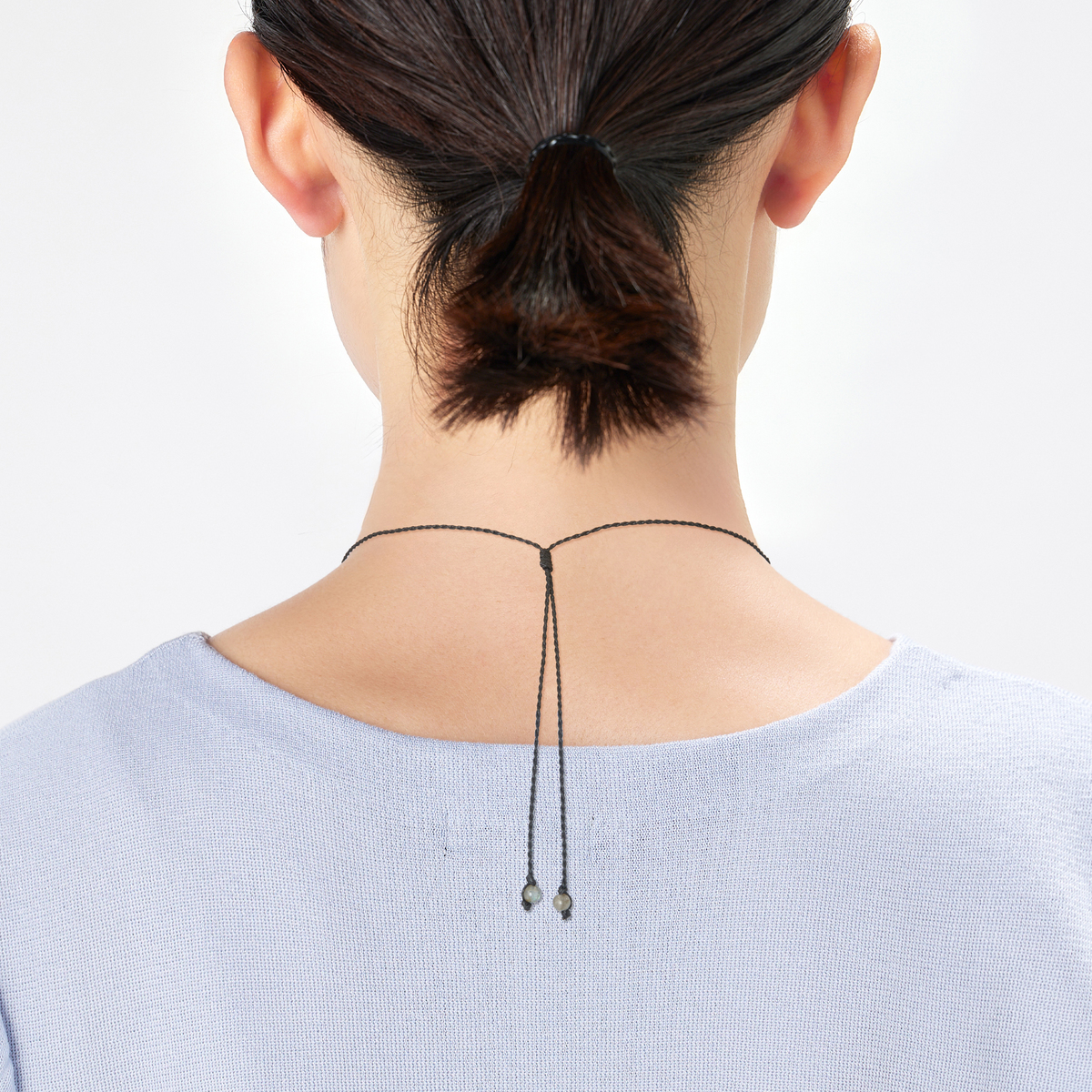 ラピスラズリレクタングル 18KYG マクラメ編みネックレス ツキノカケラ