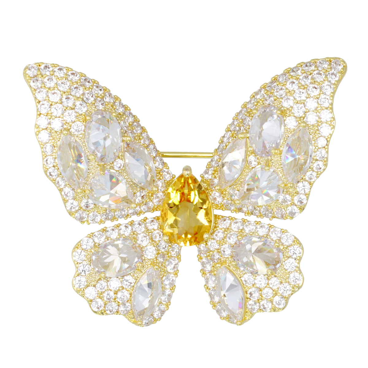 シトリン&CZ バタフライブローチ/ペンダントヘッド1.5ctUP TarTar - QVC.jp
