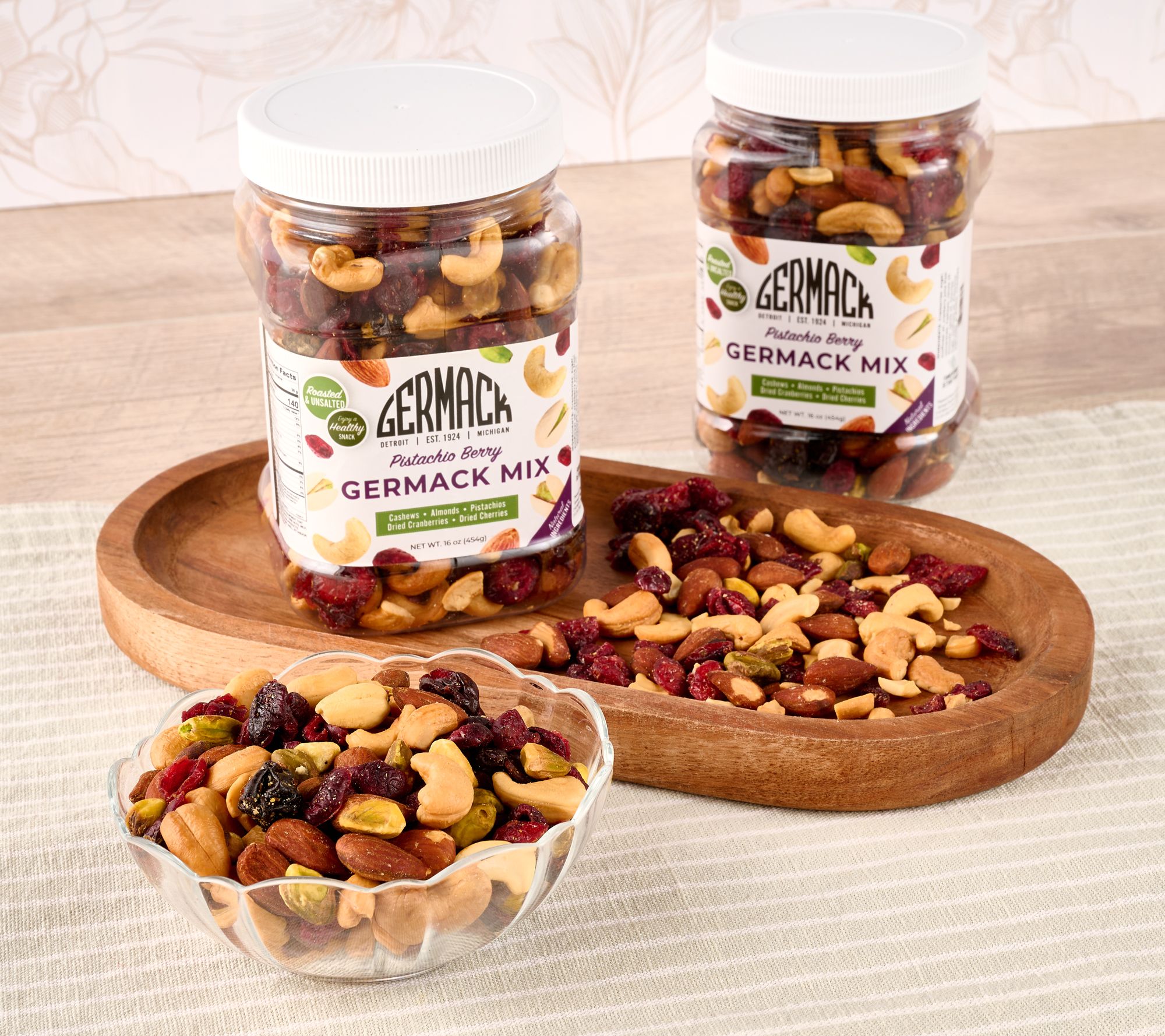 Germack (2) 16oz Pistachio Berry Germack Mix Jar Set - QVC.com