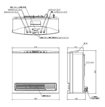 楽天市場】大阪瓦斯 140-5862-13A ガスファンヒーター 都市ガス用 大阪