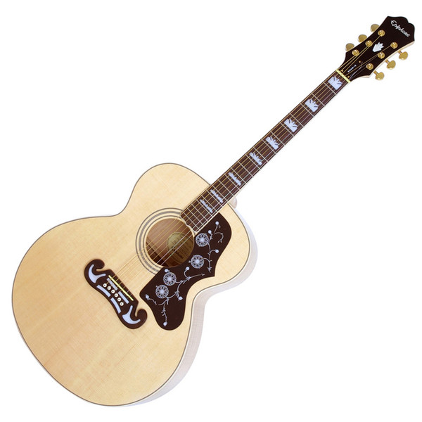 DISC Epiphone EJ-200 Acoustic Guitar, Natural Gold Hardware at