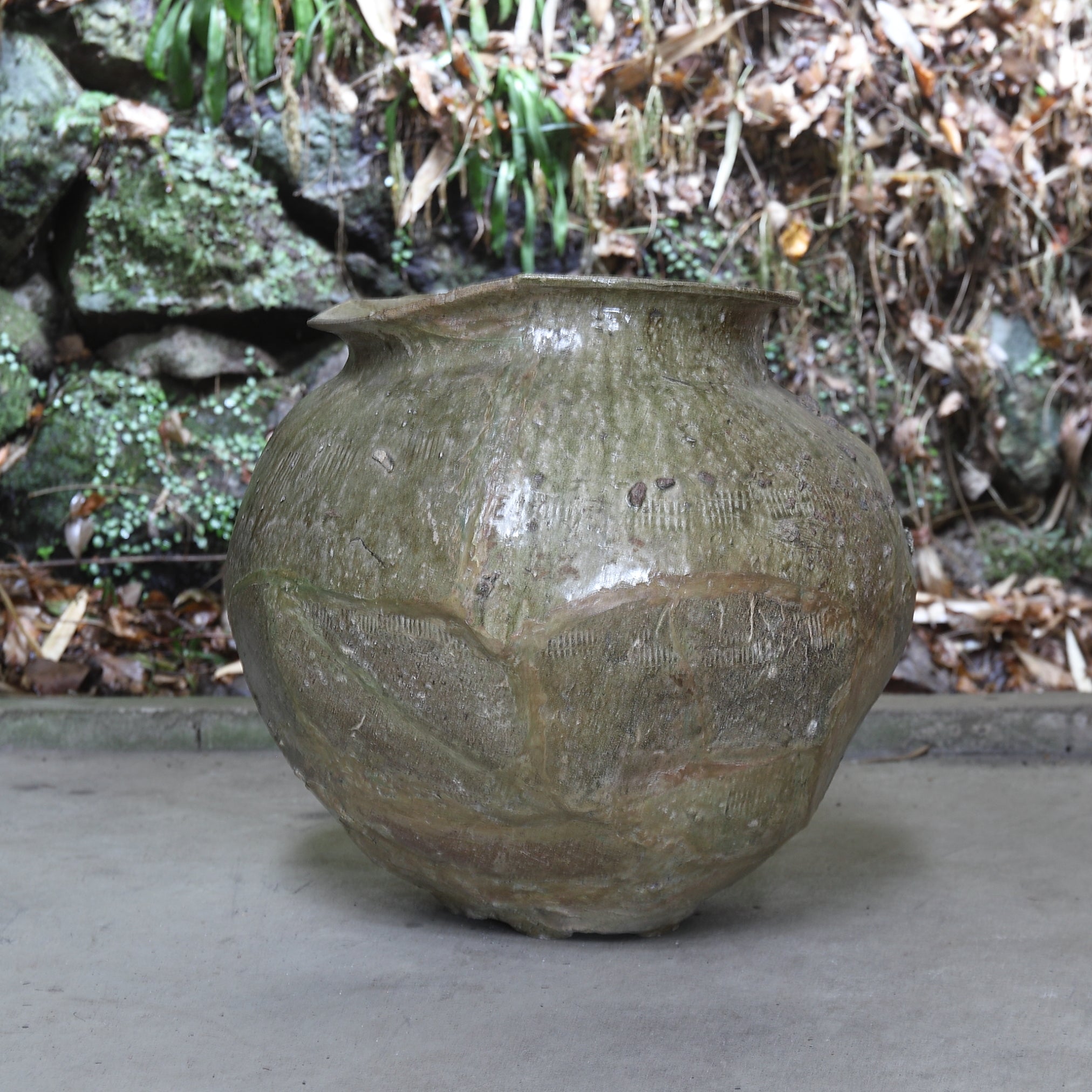 平安時代 古常滑 経塚壺 識箱納 大壺（794–1185 CE） | 入蘆花