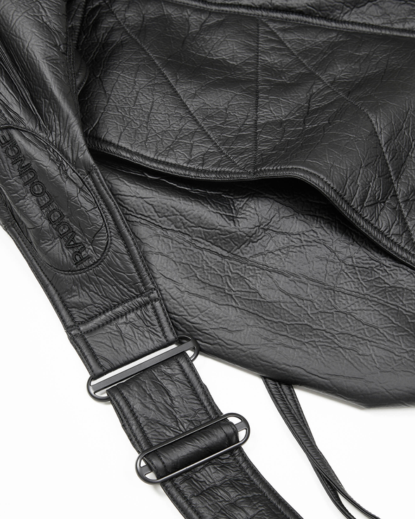 NUTEMPEROR+RADD LOUNGE - PU LEATHER EMBROIDERED BAG (BLACK) | RADD