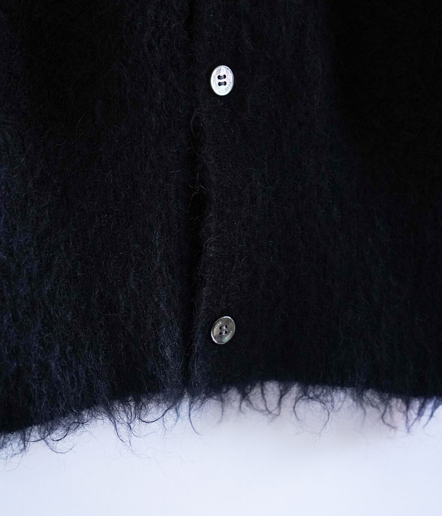 YOKE BRUSHED MOHAIR KNIT SHIRT [BLACK] - Fresh Service NECESSARY