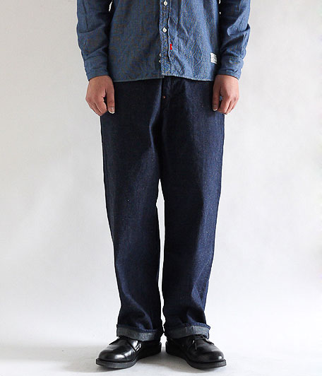 ANACHRONORM Reading Nep Denim Wide Work Trousers [One Washed