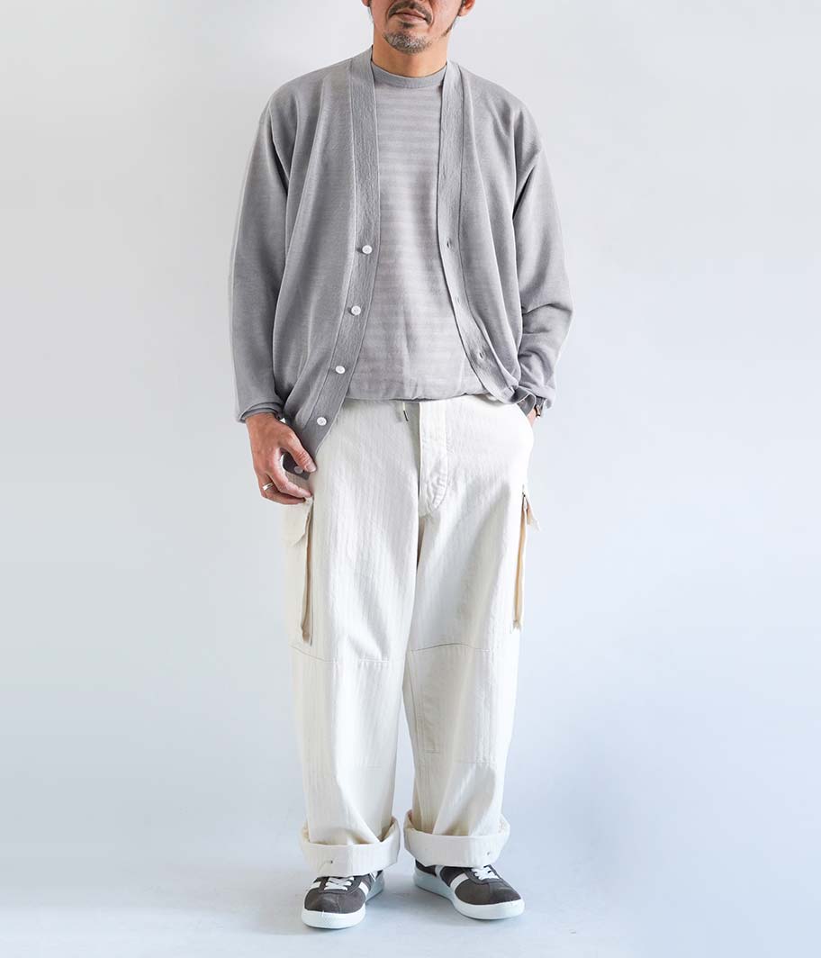 HERILL Ramie Highgauge Cardigan [GRAY] - Fresh Service NECESSARY