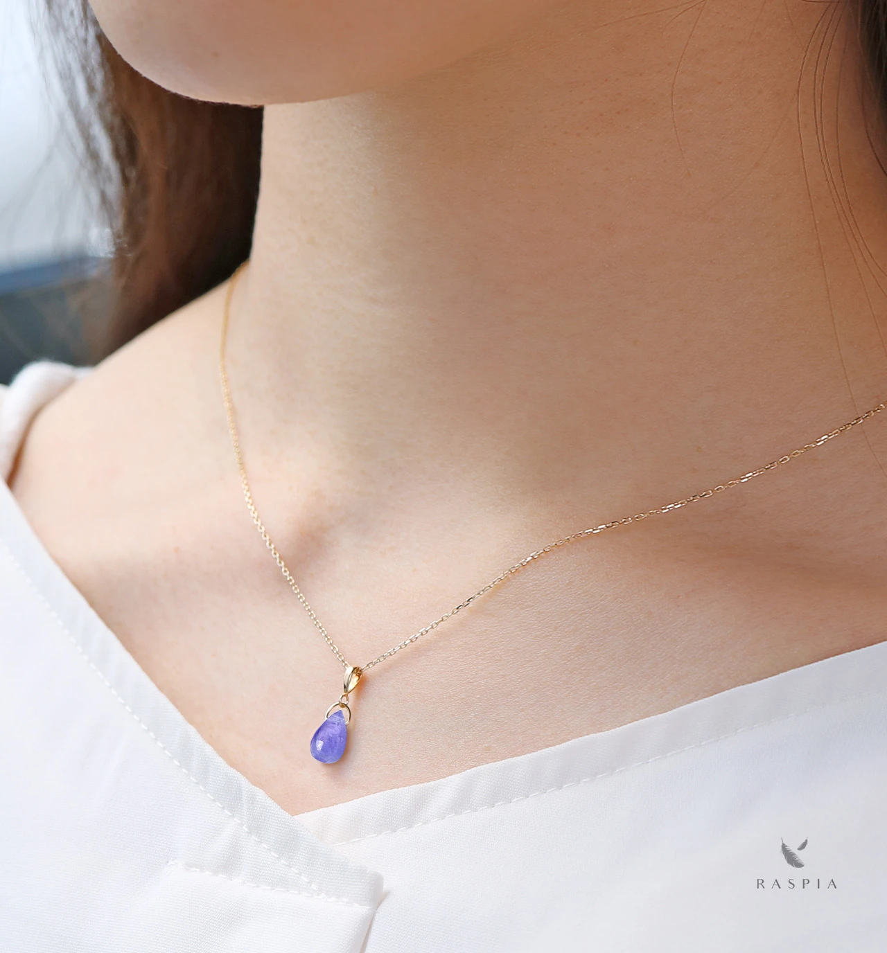 12月誕生石 K10 タンザナイト(ドロップシェイプ)ネックレスチャーム