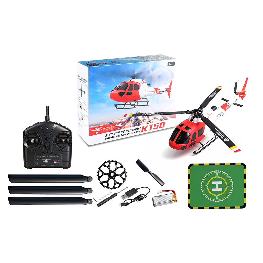 WLTOYS Eurocopter AS350 Écureuil 2.4G 4CH 3-Blade Flybarless