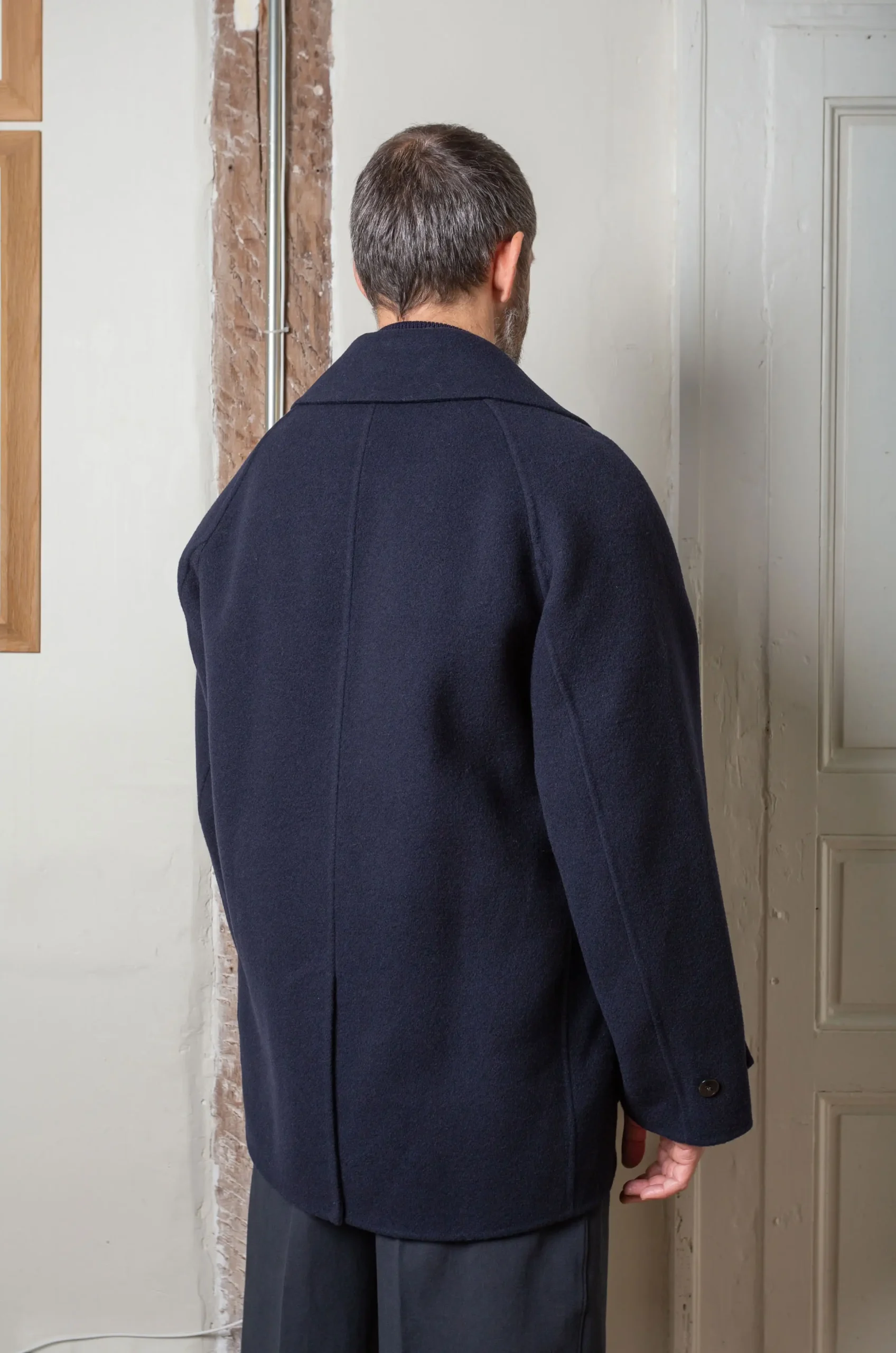 Ylève - Wool Double Cloth Sheep Co Navy - Rendez-Vous Store