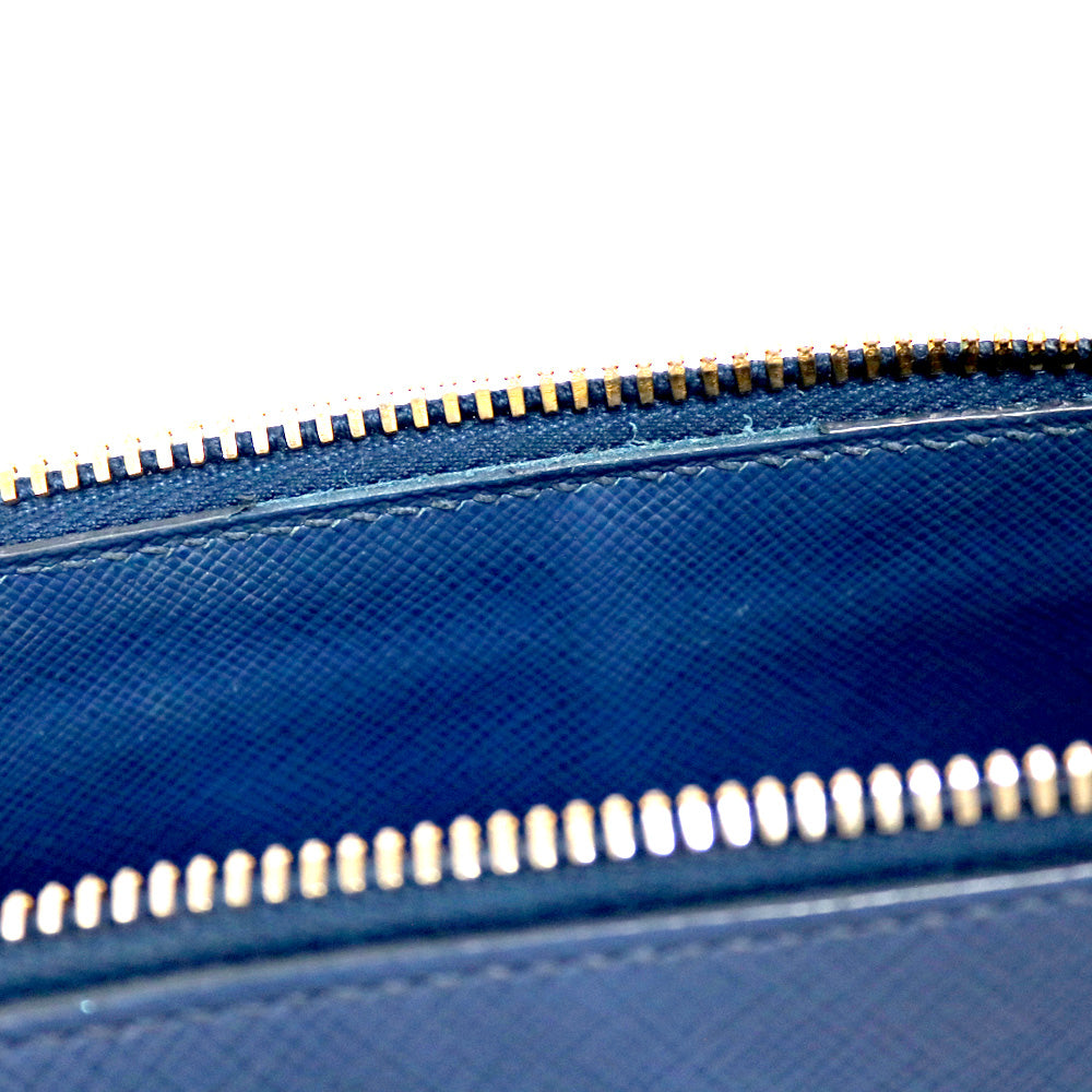 プラダ PRADA サフィアーノ ハンドバッグ ネイビー レディース 中古