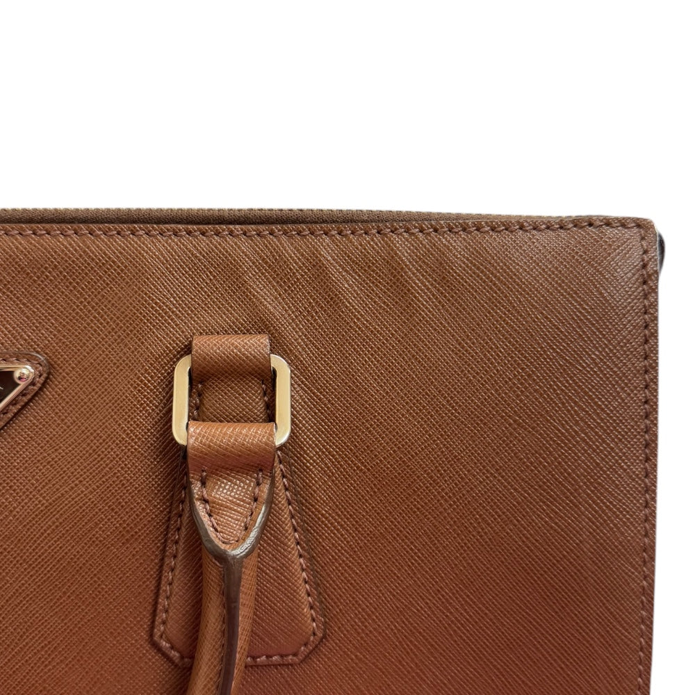 PRADA プラダ ビジネスバッグ トートバッグ レザー ブラウン メンズ