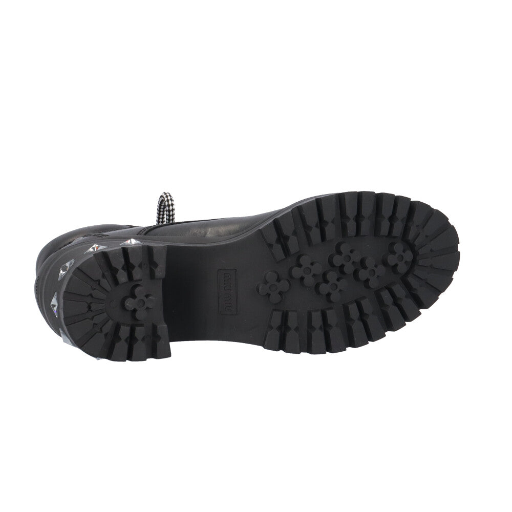 MIUMIU ミュウミュウ レースアップ ブーツ レザー レディース 中古