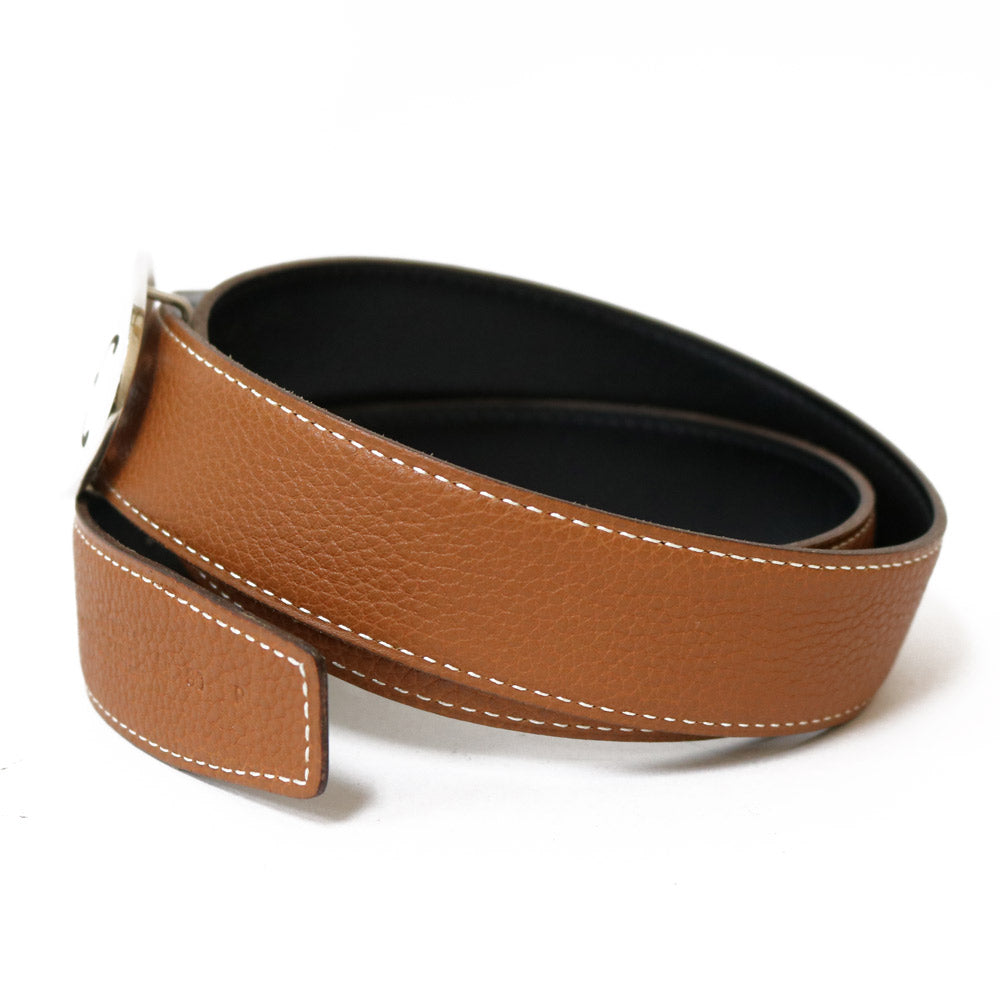 中古】 エルメス HERMES ベルト レザー ブラウン ブラウン レディース