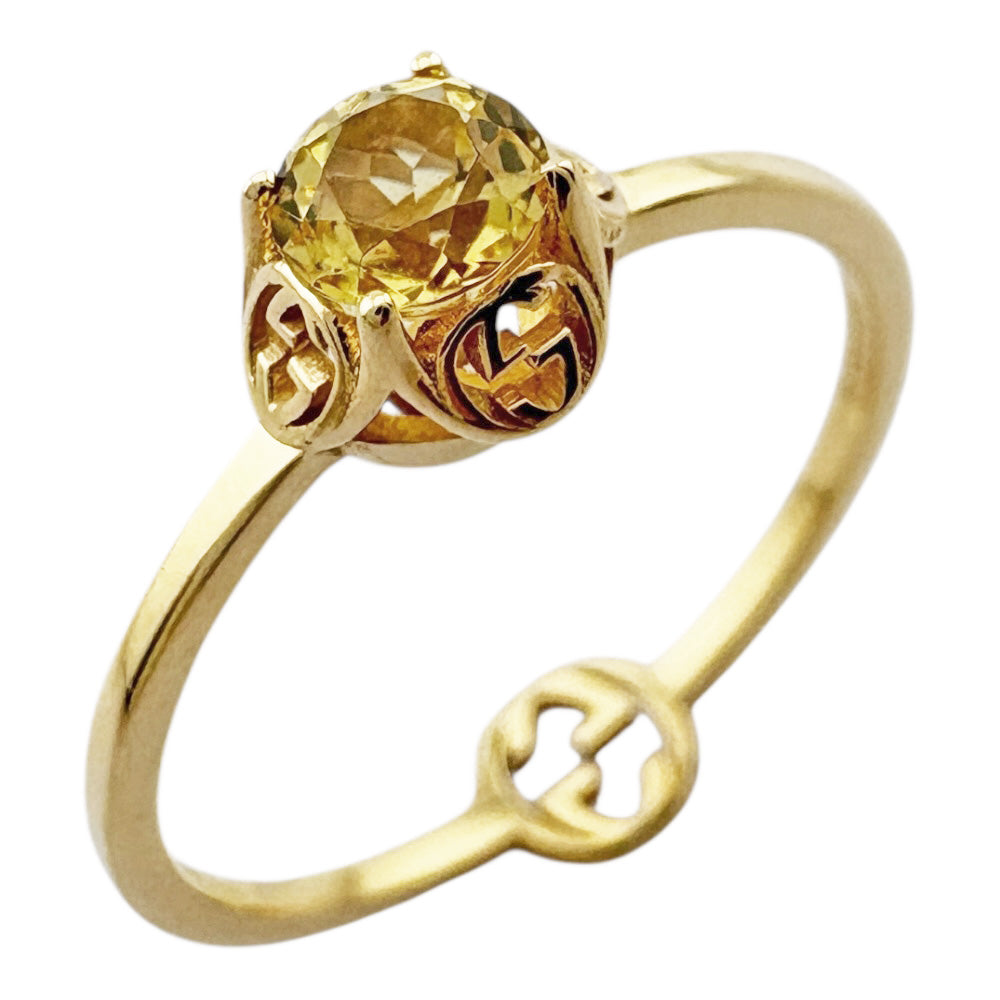 GUCCI グッチ インターロッキング リング 指輪 9.5号 18金 K18イエロー