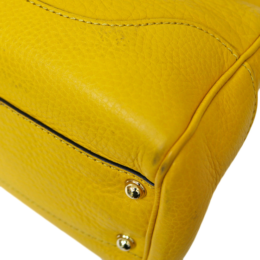 GUCCI グッチ ショルダーバッグ レザー イエロー レディース 中古