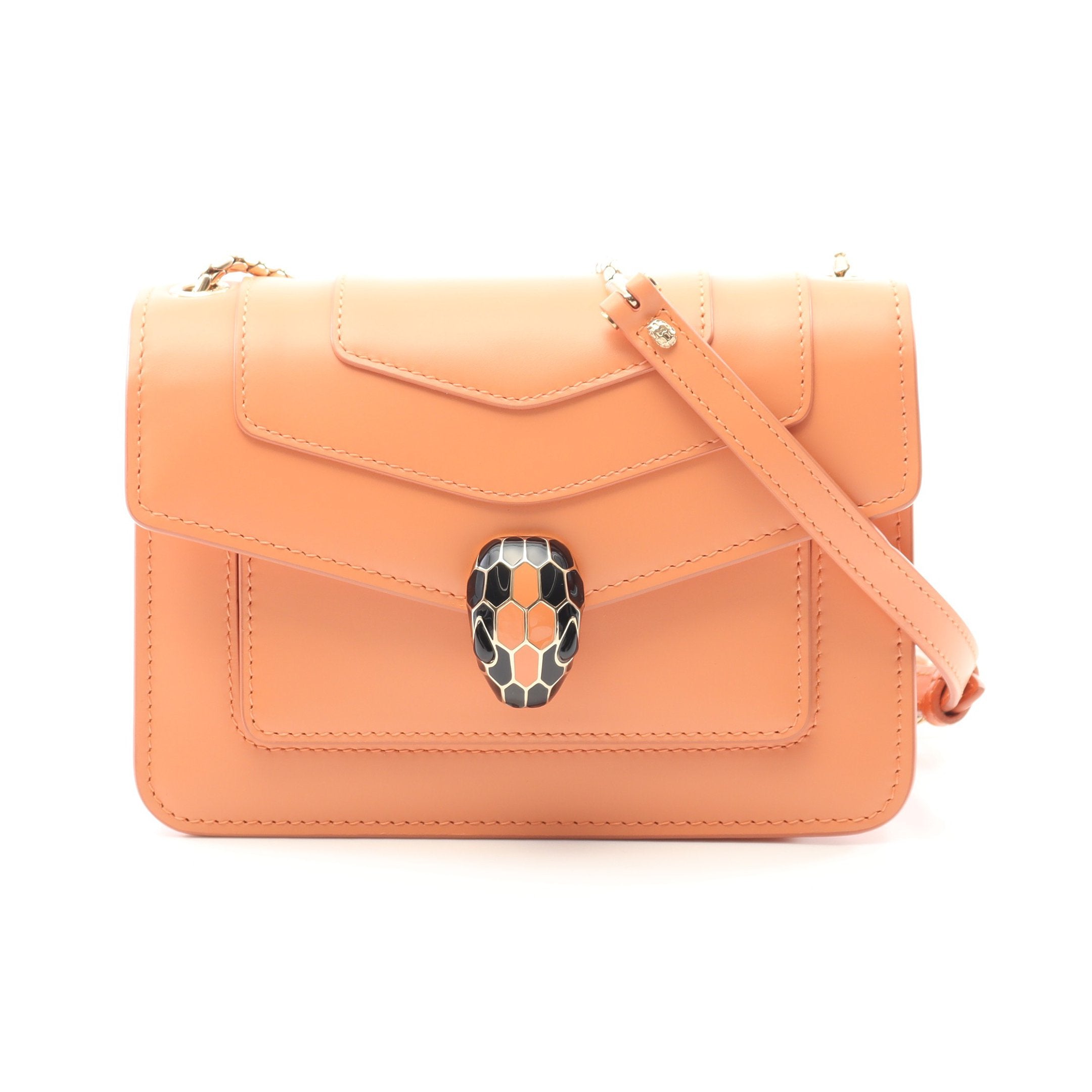 セルペンティ フォーエバー チェーンショルダーバッグ レザー コーラル