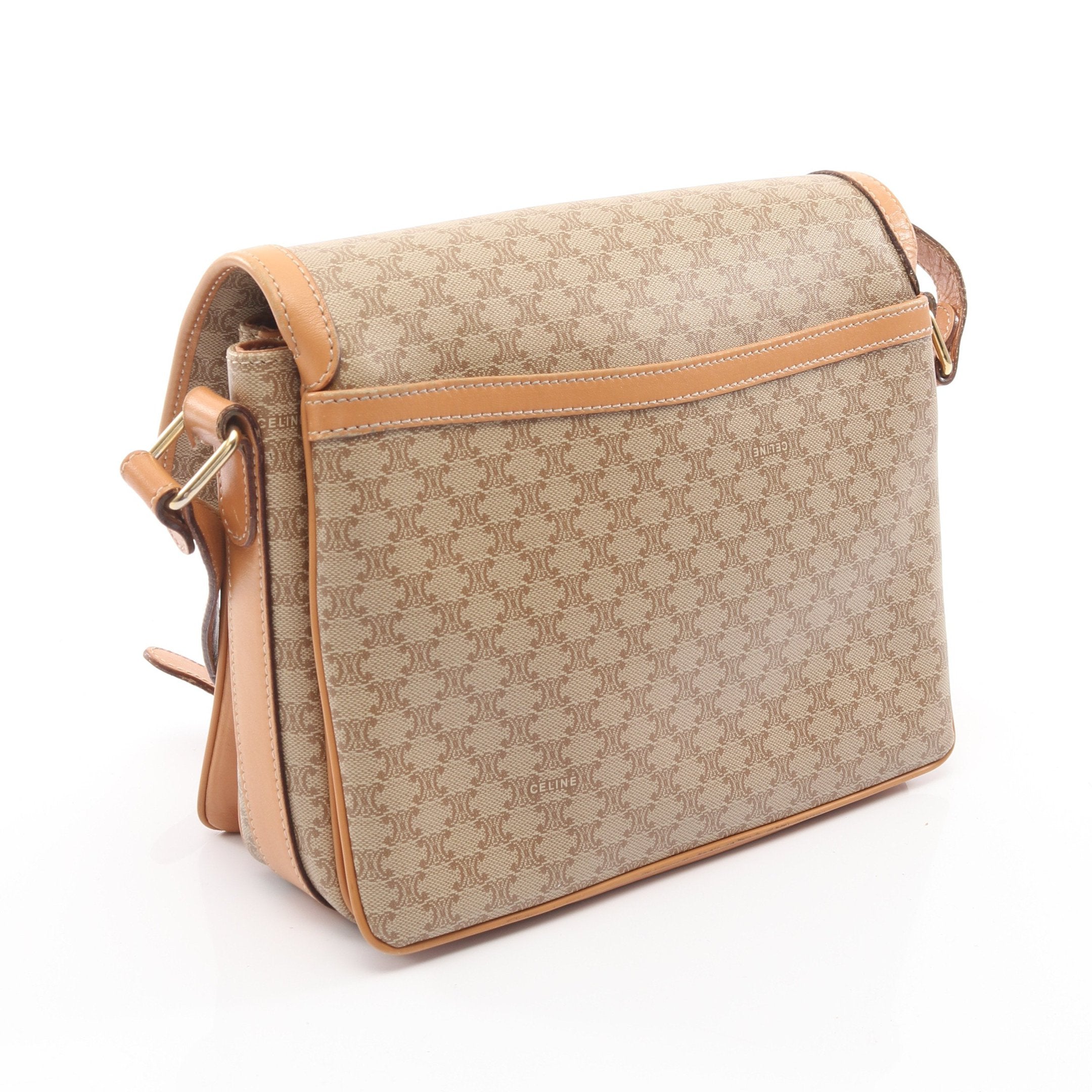 マカダム ショルダーバッグ PVC レザー ベージュ ライトブラウン