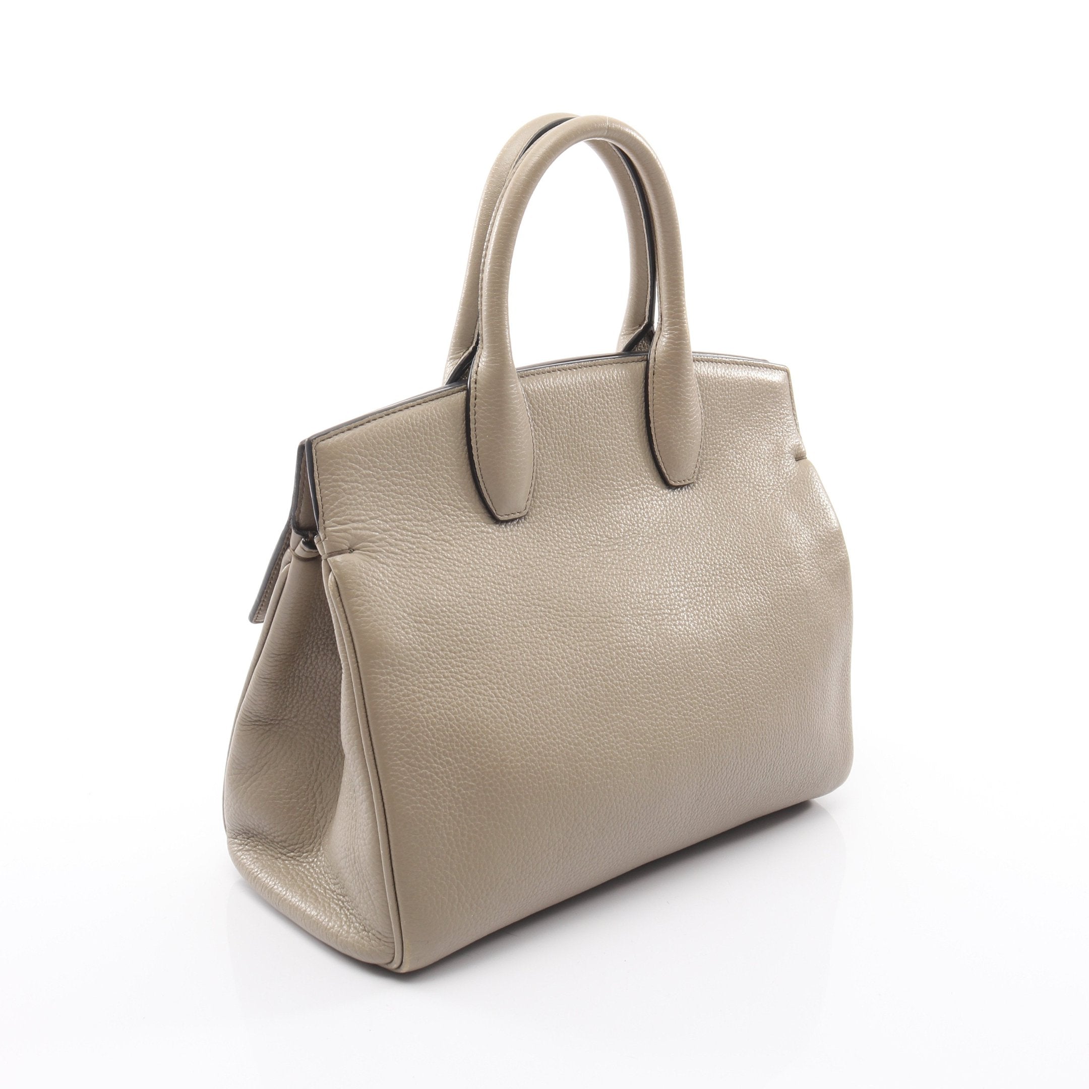 ガンチーニ ハンドバッグ レザー ベージュ サルヴァトーレフェラガモ