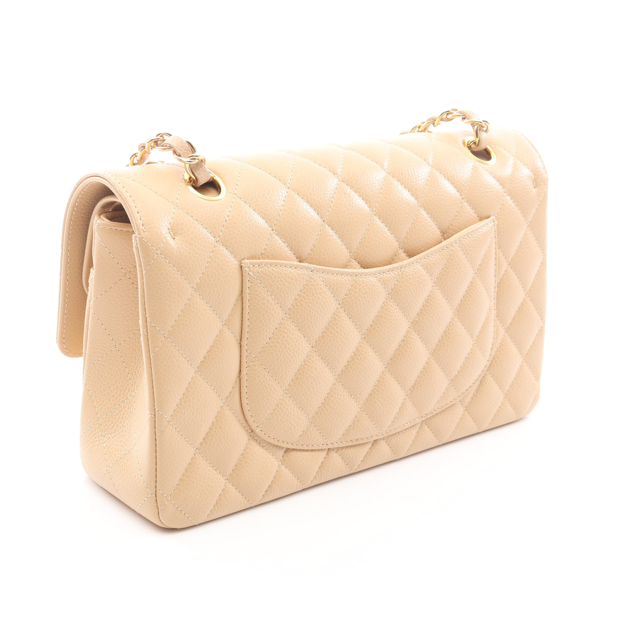 マトラッセ Wフラップ Wチェーンショルダーバッグ キャビアスキン