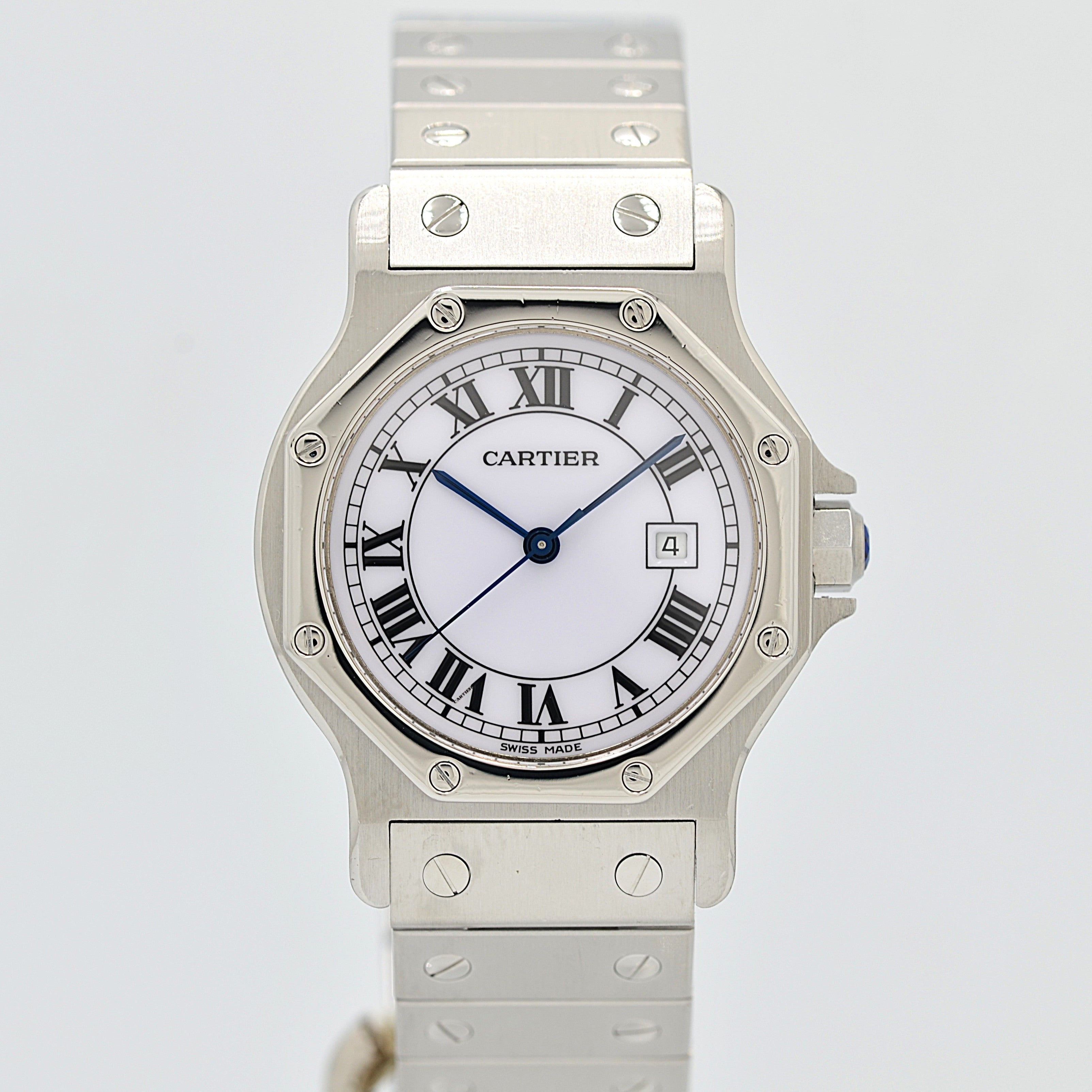 Cartier】カルティエ サントスオクタゴンLM ステンレス 両開きバックル