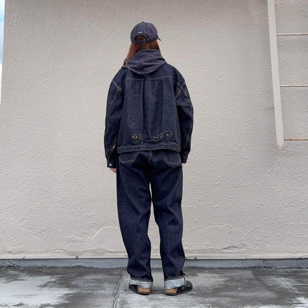 Kaptain Sunshine : 5P Zipper Front Denim Pants (INDIGO ONE WASH