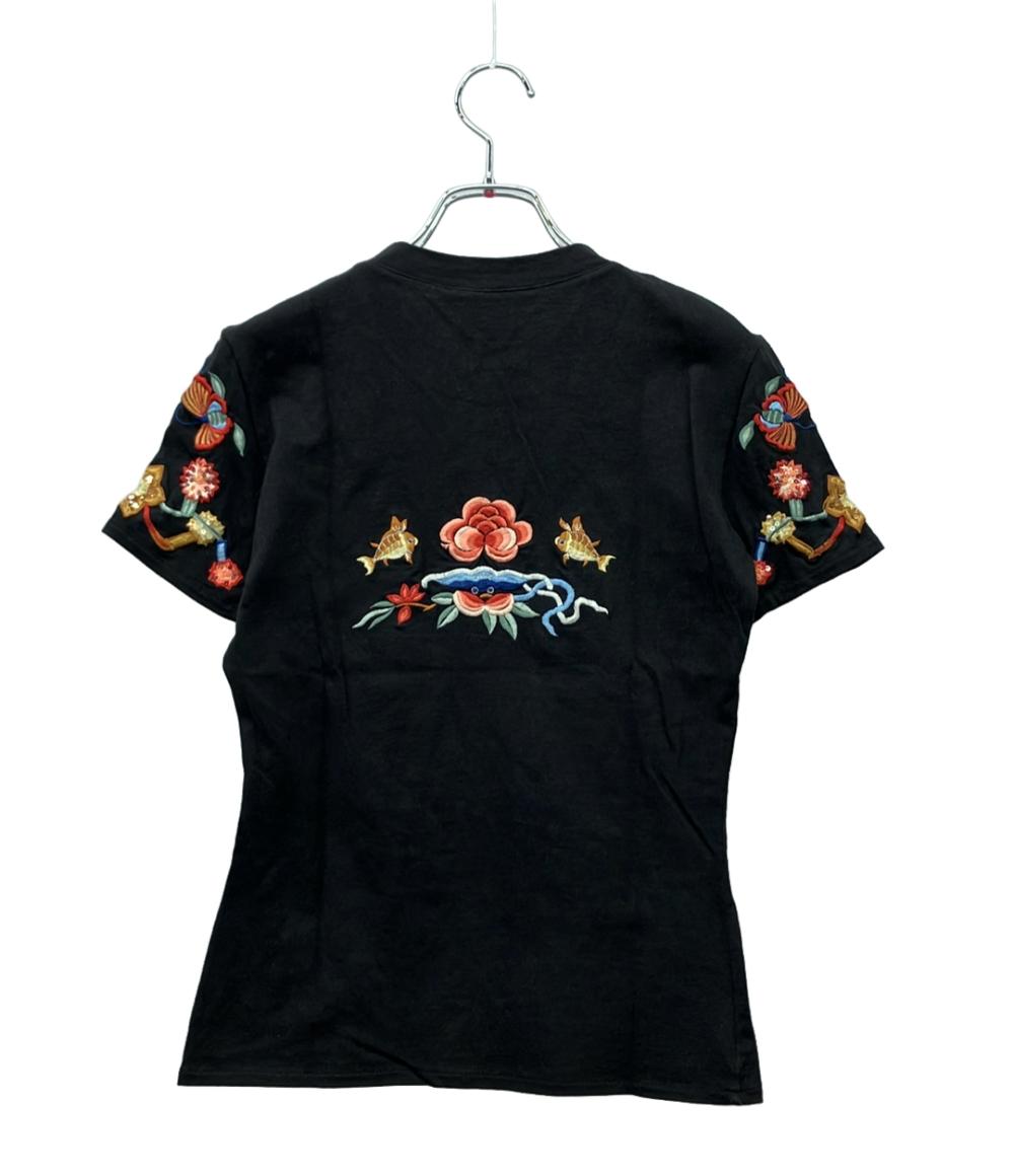 Christian Dior 半袖Tシャツ 花柄刺繍 スパンコール ロゴ ガリアーノ期