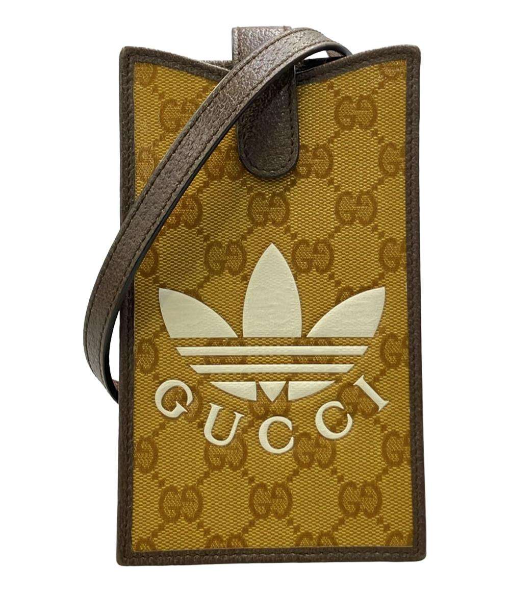 美品 GUCCI adidas スマホケース フォンポーチ ショルダーバッグ 斜め