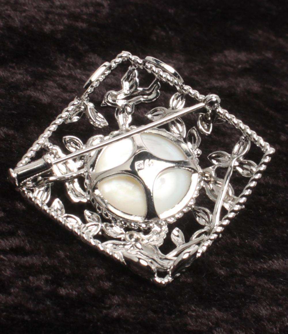 美品 TASAKI ブローチ ペンダントトップ SV マベパール 16.6mm トリ