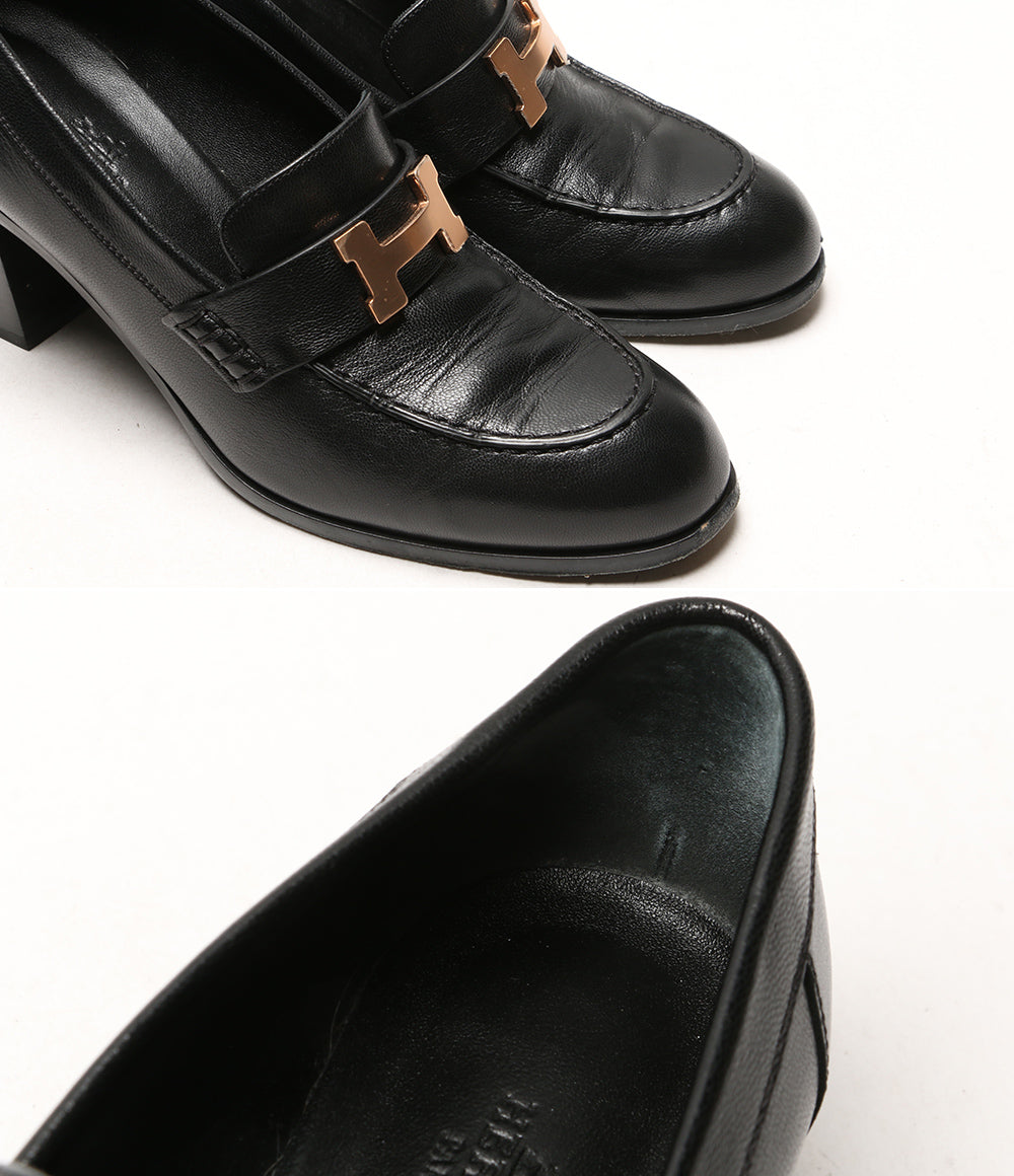 エルメス モカシン ドーフィン ブラック ピンクゴールド ローファー