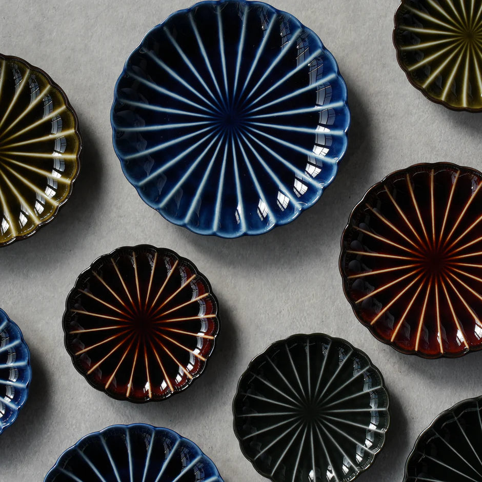 ぎやまん陶 茄子紺ブルー 3寸皿 - KANEKO KOHYO | しろいわいんぐらす