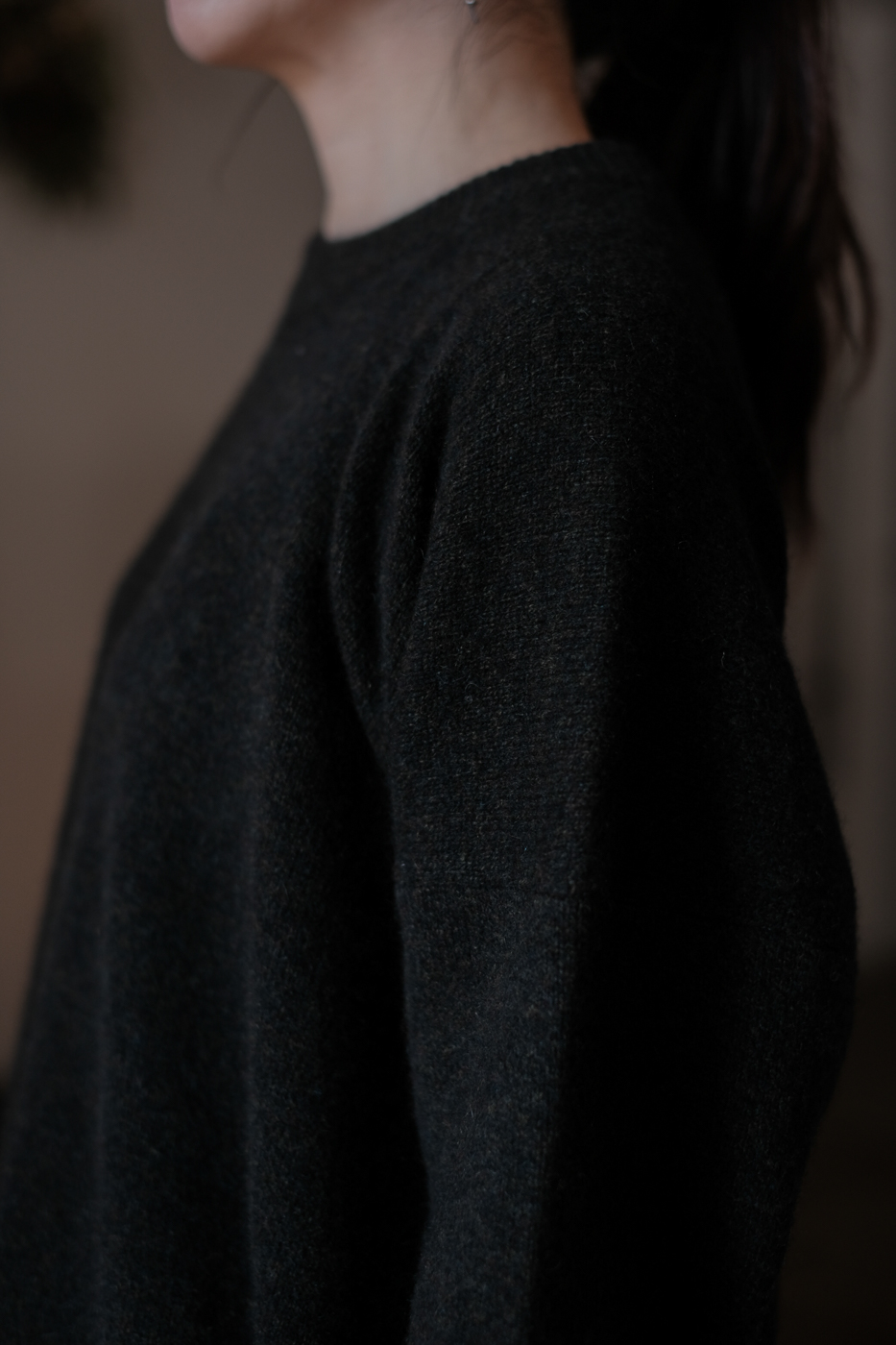 Crew neck knit (Cashmere sable knit) col.khaki | Re;li