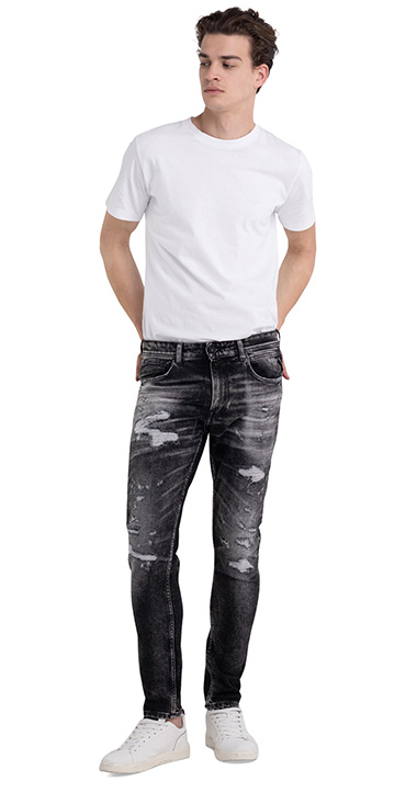 JOHNFRUS BrokenEdge ブラックスキニーデニム｜REPLAY リプレイ公式