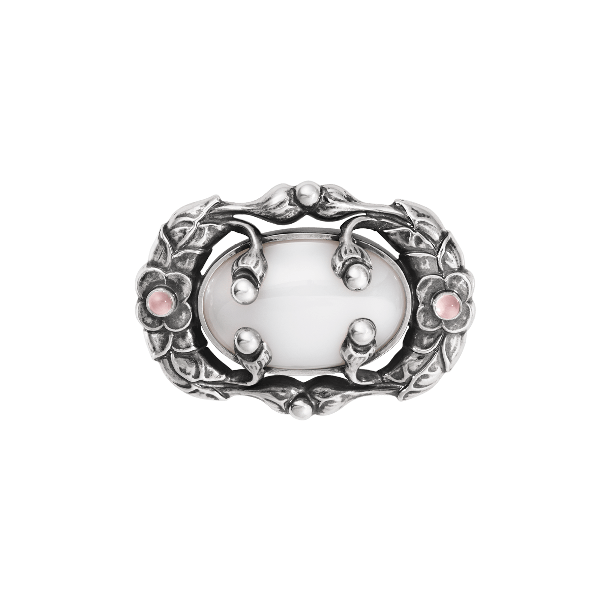 ブローチ 169 燻し加工スターリングシルバーとホワイトアガート