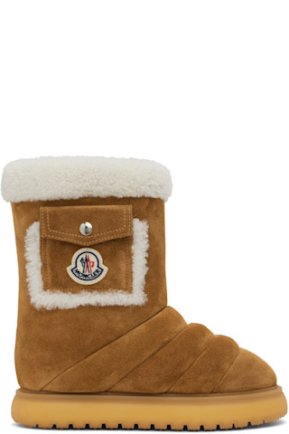 Moncler: タン Gaia ポケット ミッドカーフ スノーブーツ | SSENSE 日本