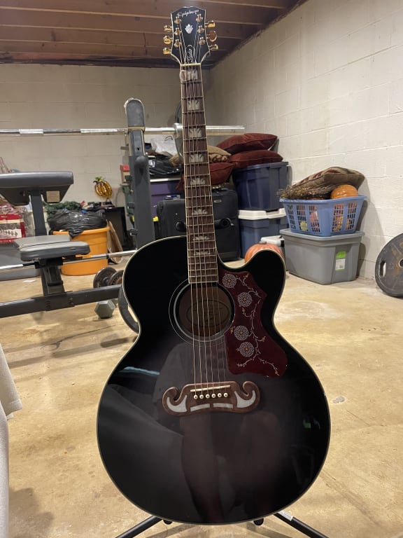 Epiphone J-200 EC Studio Acoustic-Electric Guitar Black | Guitar