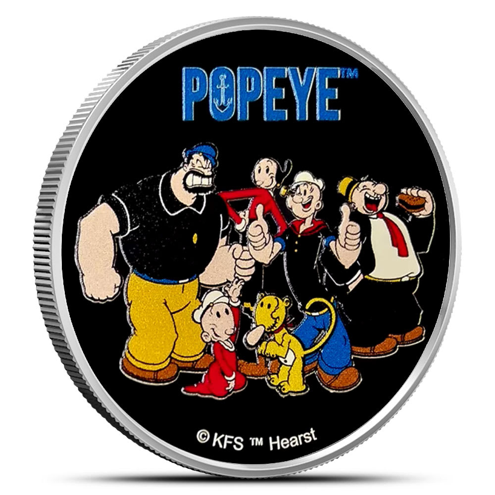 2024 Colorized Samoa Popeye and the Group 1 oz Silver Coin