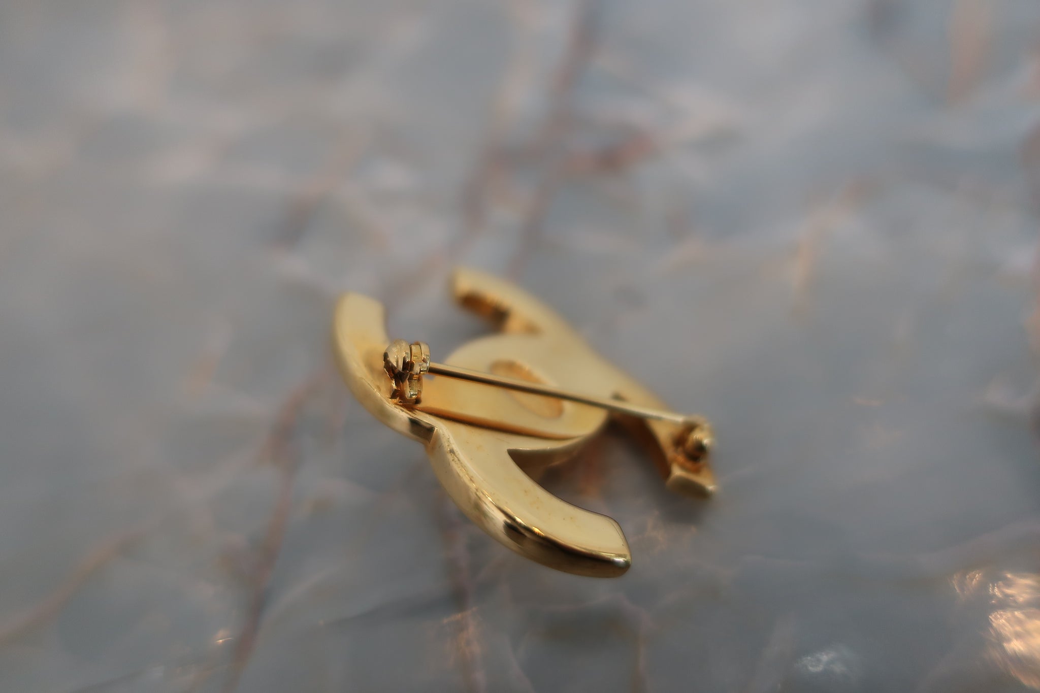 CHANEL/シャネル ターンロックブローチ 金メッキ ゴールド ブローチ